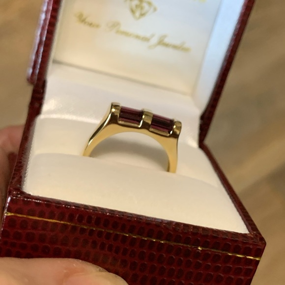 NWOT 14KY Genuine Mozambique Garnet Barrel Ring - Picture 8 of 12